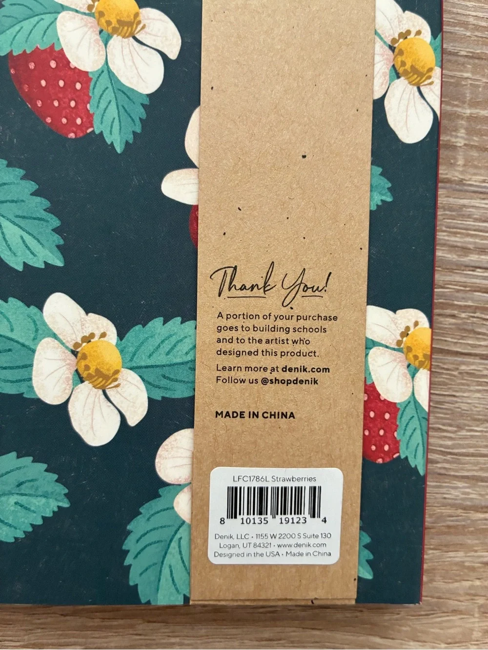 Denik Strawberry Lined Notebook - Lay Flat Design